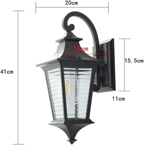 Modern Wall Mount Lamp , Outdoor Wall Sconce Die-cast Aluminum Housing Plus Glass,Wall Lantern As Porch Lighting Fixture with One E27 Medium Base,Waterproof Outdoor Wall - Image 2
