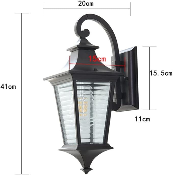 Modern Wall Mount Lamp , Outdoor Wall Sconce Die-cast Aluminum Housing Plus Glass,Wall Lantern As Porch Lighting Fixture with One E27 Medium Base,Waterproof Outdoor Wall - Image 2