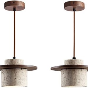 Nordic Natural Stone Shade Pendant Light Japanese Wabi-Sabi Chandelier Dining Table Travertine Droplight Bedside Restaurant Kitchen Aisle Bar Club Hanging Lamp