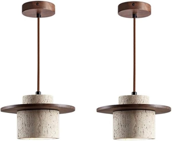 Nordic Natural Stone Shade Pendant Light Japanese Wabi-Sabi Chandelier Dining Table Travertine Droplight Bedside Restaurant Kitchen Aisle Bar Club Hanging Lamp