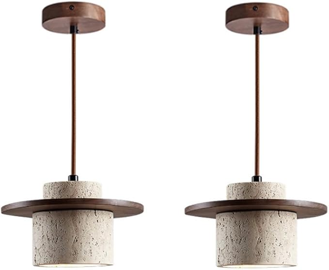 Nordic Natural Stone Shade Pendant Light Japanese Wabi-Sabi Chandelier Dining Table Travertine Droplight Bedside Restaurant Kitchen Aisle Bar Club Hanging Lamp
