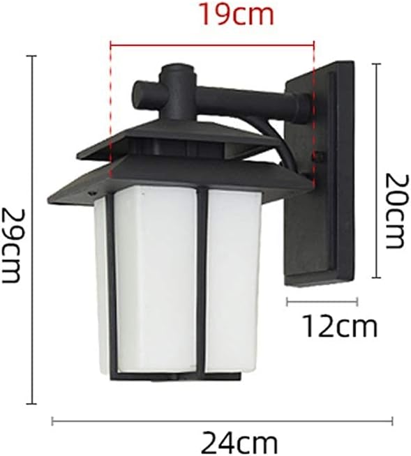Quality wall lamps Modern Outdoor Lantern Wall Light Black Matte Weatherproof Wrought Iron Fixture Wall Sconce with Frosted Glass Shade Wall Lamp - Image 2