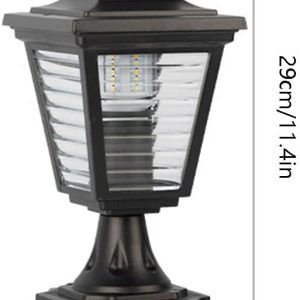 Outdoor Post Light Traditional Waterproof Column Headlight Waterproof Post Lamps Exterior Lamp Post Lantern Head for Garden, Patio, Pathway