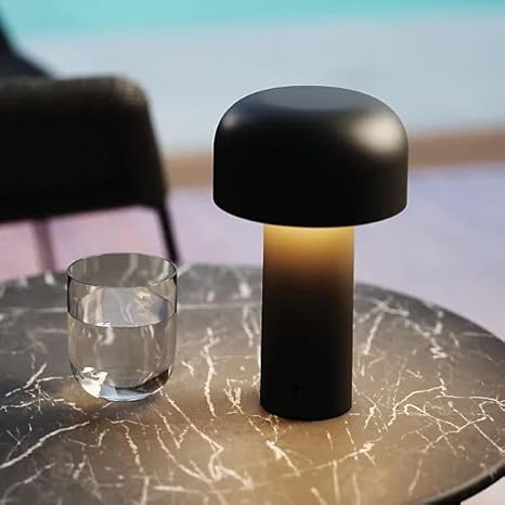 Wireless LED Touch Table Lamp Light with 3 Color Step Less Dimming by Touch - Chic Indoor and Outdoor Table Lamp with Stylish Rounded Design for Home, Office,Restaurant and More#BLACK#GREY#WHITE - Image 3