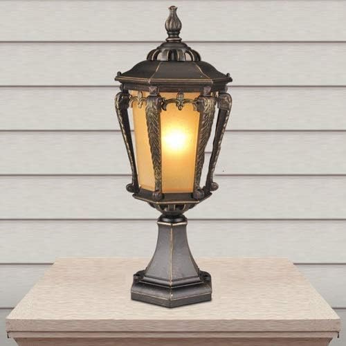Metal Outdoor Post Lights IP55 Outdoor Lass Lantern Aluminium Waterproof Rustproof Pathway Garden Light Villa Garden Fence Lawn Street Light E27 Exterior Pillar Pillar Lamp