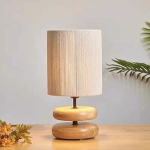 Table lamp Japanese Style Wood Bedside lamp Creative Design Modern Bedroom Table lamp Decorative Simple Study Hotel Living Room E27*1 22 * 41cm