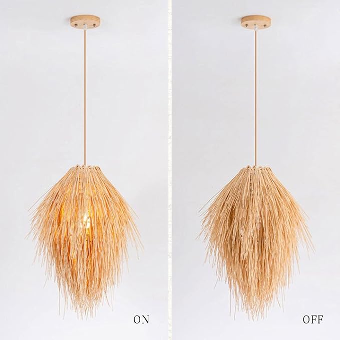 Bamboo Chandelier, Hand-Woven Rattan Branch Pendant Lamp, E27 Ceiling Lighting Fixtures, Height Adjustable, Clubhouse and Farmhouse Decoration Hanging Light - Image 4