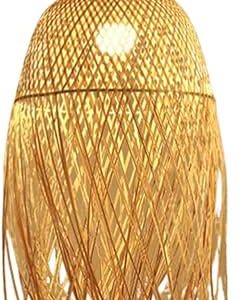 Hanging Basket Chandelier Bamboo Pendant Light Fixtures Handmade Weave Hanging Lamp Home Decor Lampshade Chandeliers Nordic Personality Lighting Fixture for Bars Cafe Living Room