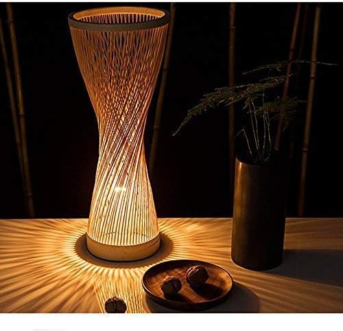 Bamboo Rattan Table Lamp, Japanese Style Simple Bedside Bamboo Lamp, Solid Wood Study Room Zen Table Lamp Retro Style Lantern Table Lamp - Image 2