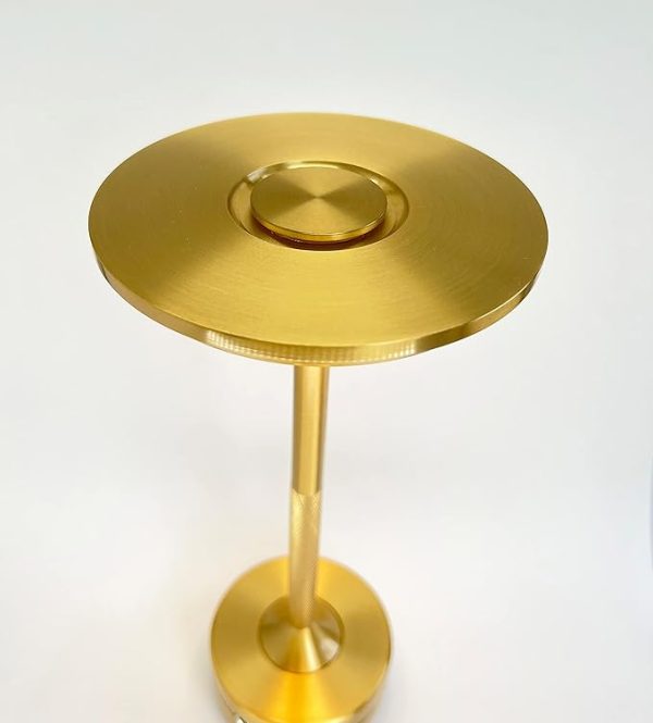 Aluminum Lamp Base Table Lamp Acrylic Lamp Shade Rechargeable Portable LED Restaurant Atmosphere Light,Golden - Image 6