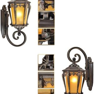 Wall Lights Sconces  Wall Mounted Light Patio Balcony Outdoor Wall Lamp Antique Victoria Glass Lantern Waterproof Wall Light E27 Decoration Illumination Light Fixture for Gate Villa Garden Corridor