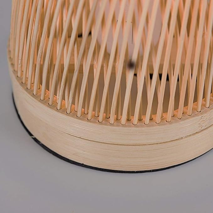 Bamboo Rattan Table Lamp, Japanese Style Simple Bedside Bamboo Lamp, Solid Wood Study Room Zen Table Lamp Retro Style Lantern Table Lamp - Image 3