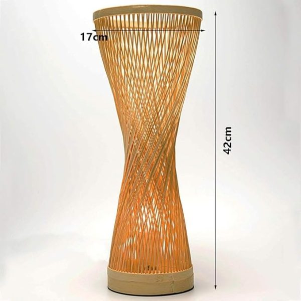 Bamboo Rattan Table Lamp, Japanese Style Simple Bedside Bamboo Lamp, Solid Wood Study Room Zen Table Lamp Retro Style Lantern Table Lamp - Image 6