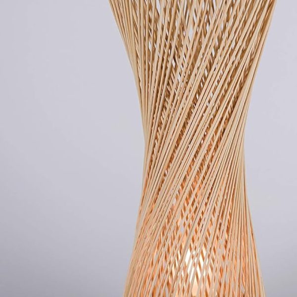 Bamboo Rattan Table Lamp, Japanese Style Simple Bedside Bamboo Lamp, Solid Wood Study Room Zen Table Lamp Retro Style Lantern Table Lamp - Image 7