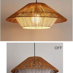 Wabi Sabi Pendant Lights, Rattan Lampshades, Japandi Ceiling Lamp