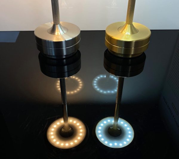 Aluminum Lamp Base Table Lamp Acrylic Lamp Shade Rechargeable Portable LED Restaurant Atmosphere Light,Golden - Image 5
