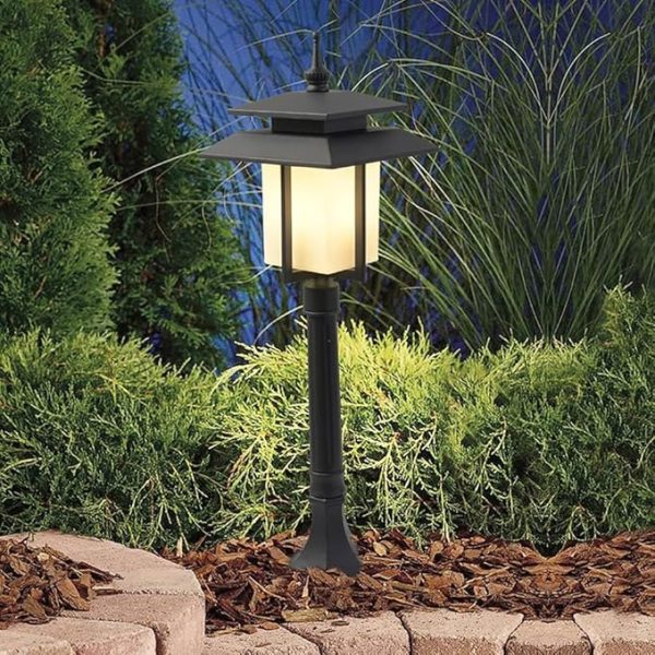 IP65 Waterproof Lawn Lights Villa Garden Outdoor Yard Lamps Outside Driveway Walkway Floor Mount Lighting Fixture Landscape Pathway External Night Security Lamp Black#1M - Image 3