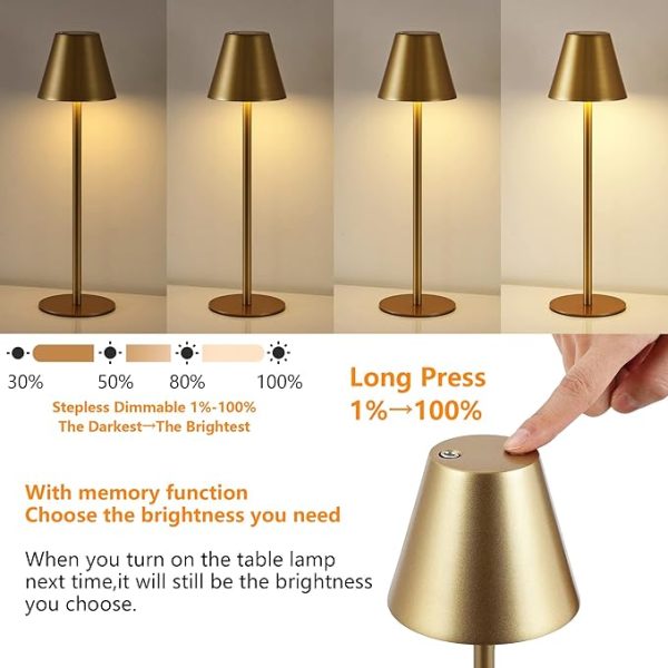 LED Table Lamp, Rechargeable Desk Lamp, Wireless Small Night Light - Image 3