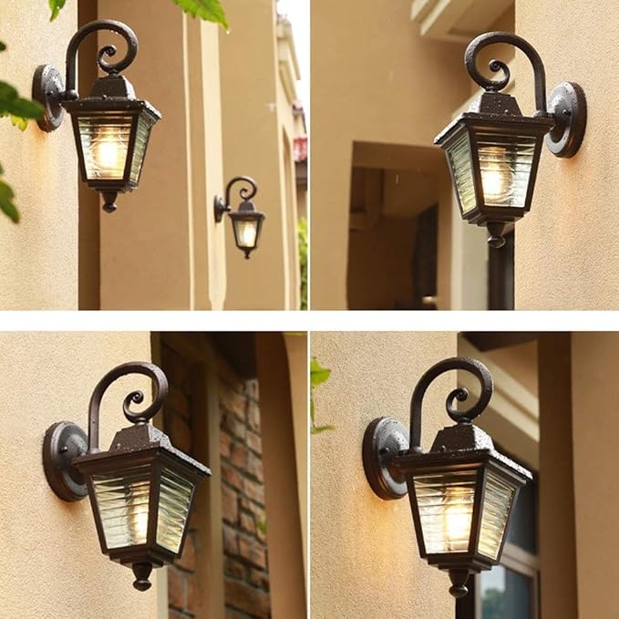 Outdoor Wall Lamp Waterproof Simple Industrial Lantern Aluminium Wall Mount Light E27 Wall Sconce Garden Lighting Decoration Landscape Lights for Garden Porch Wall Lamp - Image 2