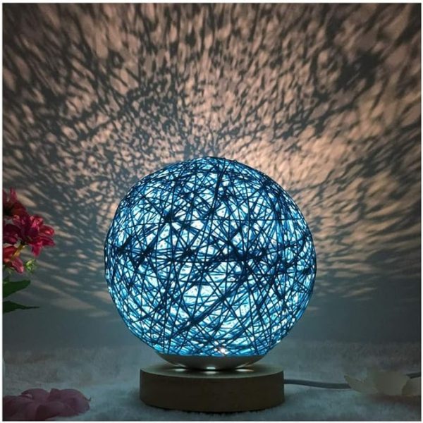 NEST TABLE LAMP, Rattan Ball Lamp LED Table Bedside Light USB Powered Creative Birthday Gift Bedroom Home Bookroom Decor (Purple, Dia-15cm Dimmable) - Image 5