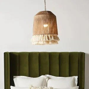 Rope Braided Tassel Column 1-Light Pendant Light For Living Room#35CM