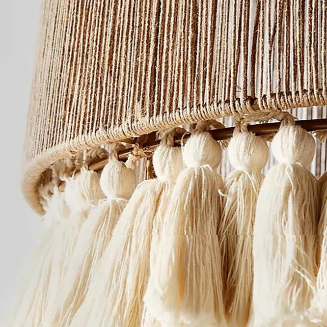 Rope Braided Tassel Column 1-Light Pendant Light For Living Room#35CM - Image 6