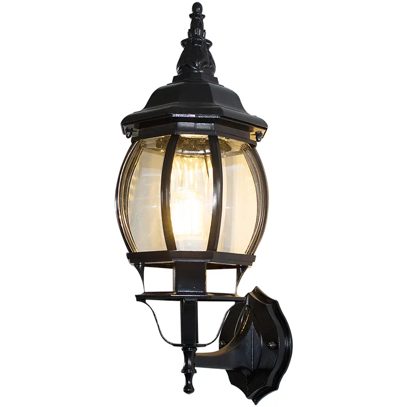 Wall Light Tradition Balcony Outdoor Wall Lantern Light Waterproof Glass Exterior Wall lamp#BLACK#BG - Image 4