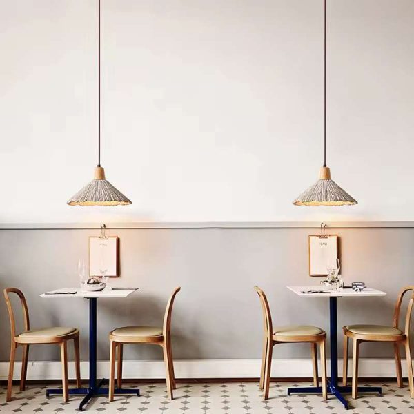 Concrete Pleated Pendant Lamp Japanese Designer retro concrete light restaurant bar counter living room bed side hanging light - Image 4