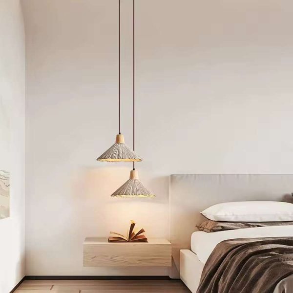 Concrete Pleated Pendant Lamp Japanese Designer retro concrete light restaurant bar counter living room bed side hanging light - Image 5