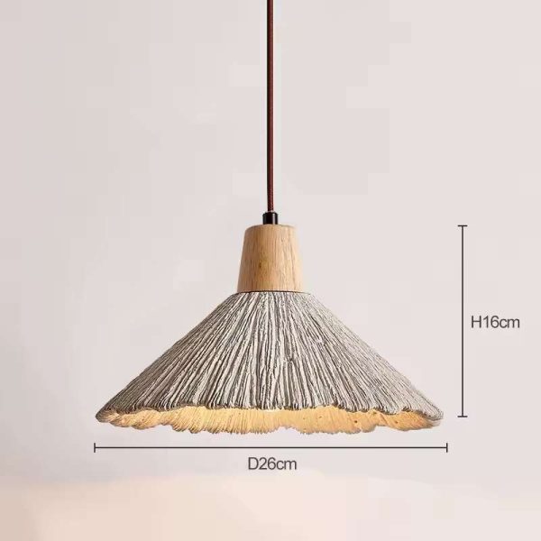 Concrete Pleated Pendant Lamp Japanese Designer retro concrete light restaurant bar counter living room bed side hanging light - Image 8