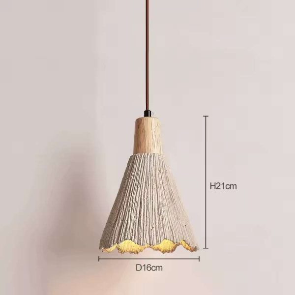 Concrete Pleated Pendant Lamp Japanese Designer retro concrete light restaurant bar counter living room bed side hanging light - Image 9
