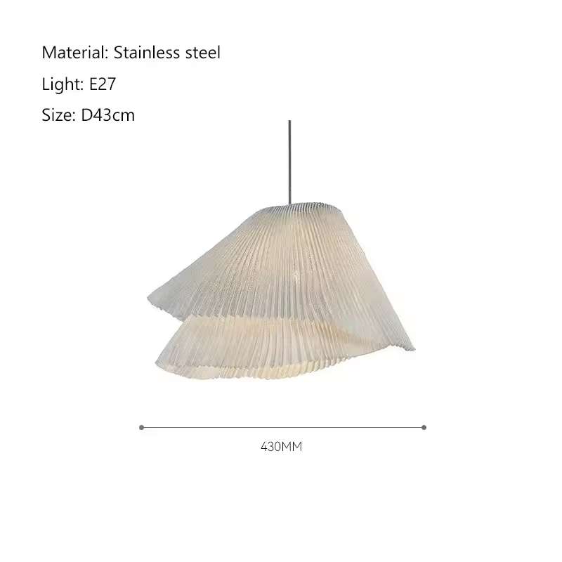 Pendant Lights pleated stainless steels lamp For Living Room Restaurant hanging white lamp Bedroom Loft Lamp - Image 2