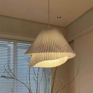 Pendant Lights pleated stainless steels lamp For Living Room Restaurant hanging white lamp Bedroom Loft Lamp