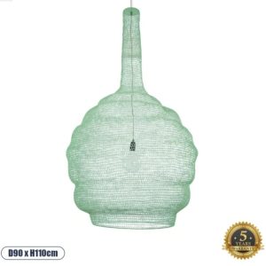 WOVEN METAL PENDENT LAMP/D90CM*110CM#GREEN