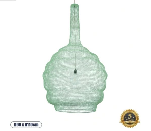 WOVEN METAL PENDENT LAMP/D90CM*110CM#GREEN