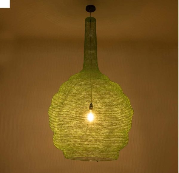 WOVEN METAL PENDENT LAMP/D90CM*110CM#GREEN - Image 3