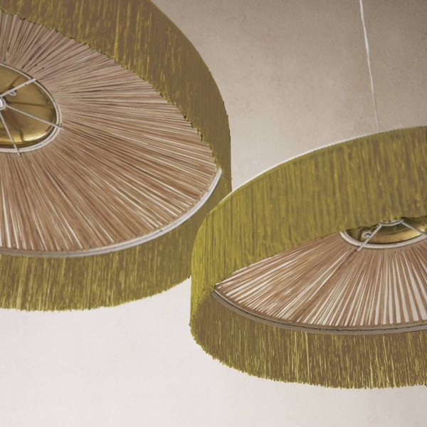 GOLD LINED LAMP SHADE WITH ROPE#80CM - Image 2