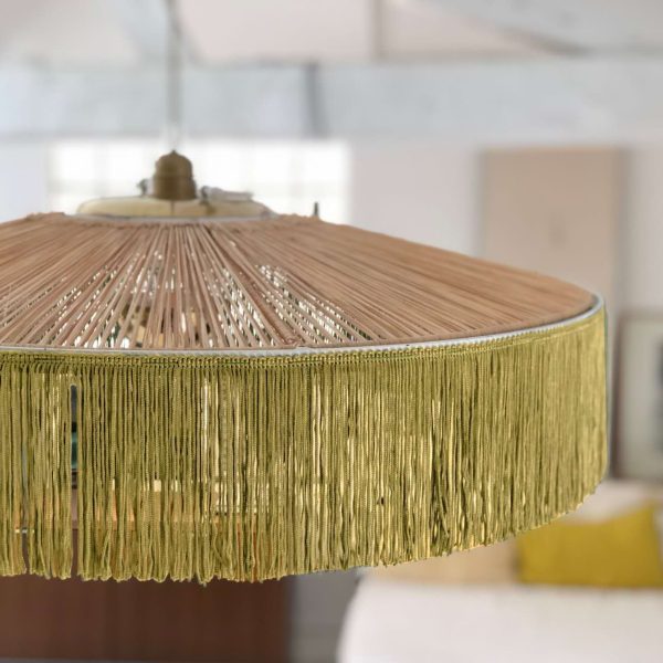 GOLD LINED LAMP SHADE WITH ROPE#80CM