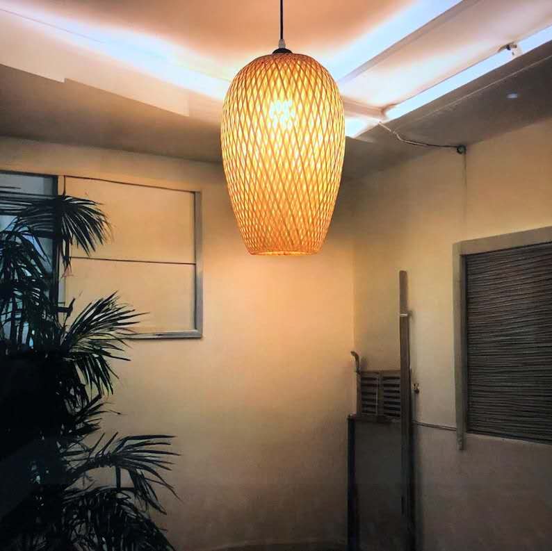 Bamboo Pendant Light Double Layer Lampshade Bamboo Woven Hollow Ceiling Light Chandelier Ceiling Light for Bar, Coffee, Dining Room, Hotel, Style 3