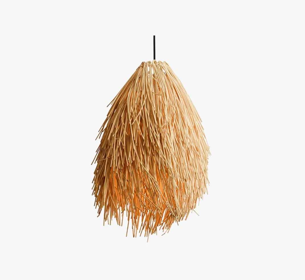Bamboo Chandelier, Hand-Woven Rattan Branch Pendant Lamp, E27 Ceiling Lighting Fixtures, Height Adjustable, Clubhouse and Farmhouse Decoration Hanging Light - Image 3
