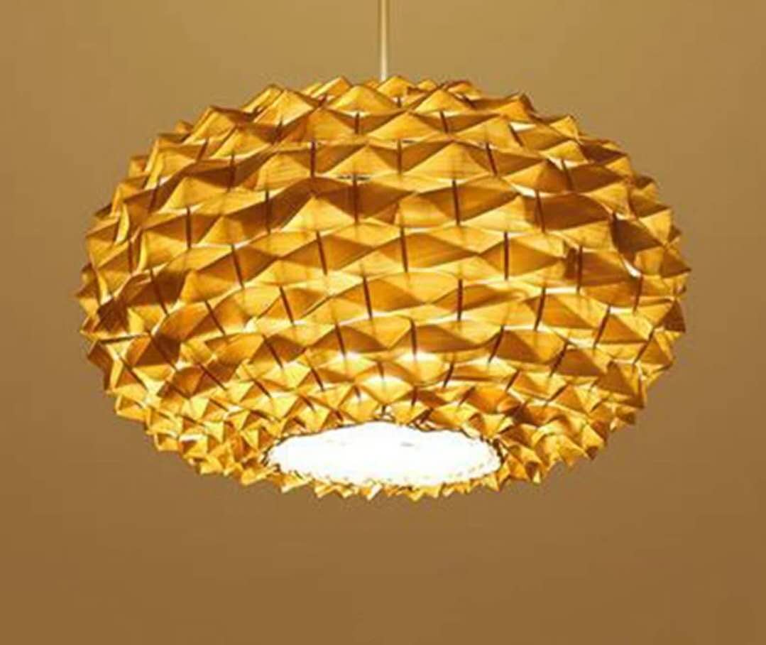 28 * 28cm Modern Pendant Lamp Hand Woven Bamboo Hanging lamp Suspension Restaurant Chandelier for Living Room Kitchen Wicker Light Fixtures