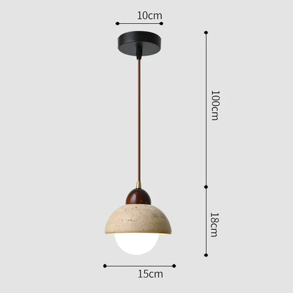 Japandi Designer Textured Marble Pendant Light - Image 3