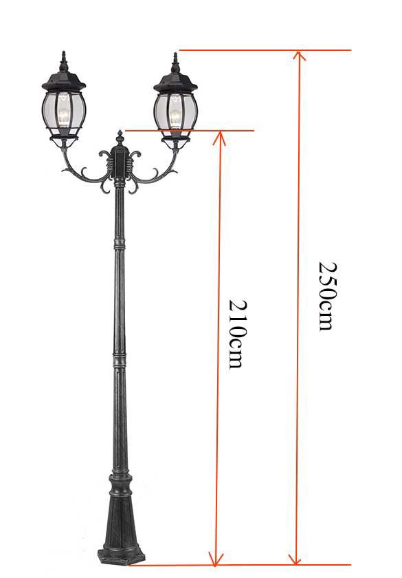 High Pole Outside Post Light Street Lamp Outdoor Waterproof Garden Pillar Lantern Garden Landscape Community Lawn Light E27 1-Light# E27 2-Light# E27 3-Light - Image 4