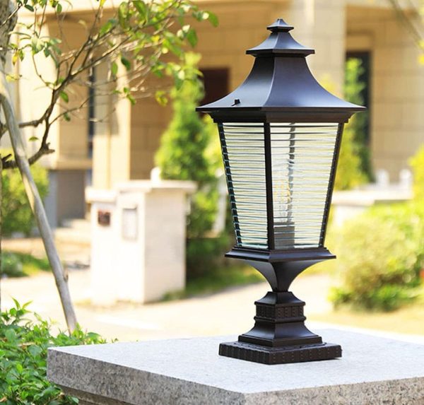 Post Lights Outdoor,Outdoor Column Lamp European-Style Waterproof Pillar Light Villa Garden Gate Wall Column Lamp Outdoor Gate Column Garden Light LED Night Security Lighting Fixtures