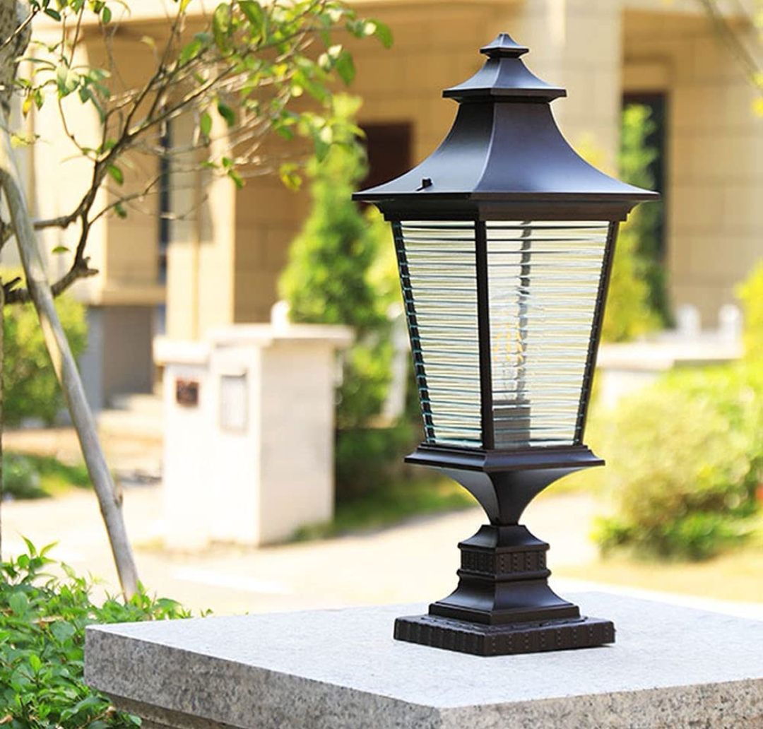 Post Lights Outdoor,Outdoor Column Lamp European-Style Waterproof Pillar Light Villa Garden Gate Wall Column Lamp Outdoor Gate Column Garden Light LED Night Security Lighting Fixtures