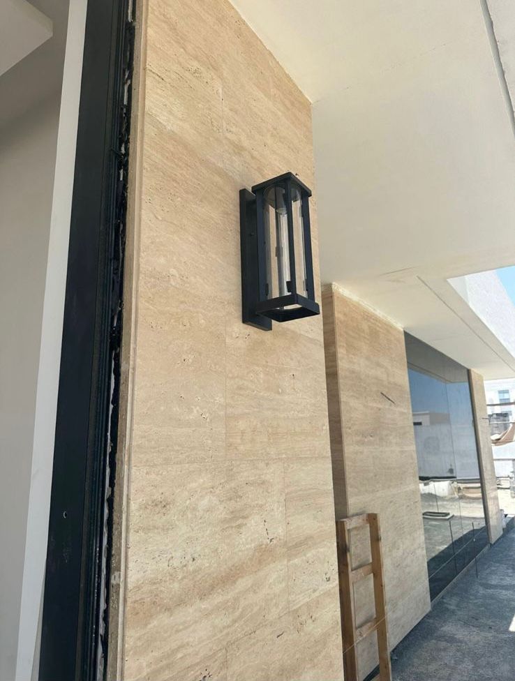 Modern Farmhouse Wall Light Fixture Wall Sconce, Outdoor Black and Gold Aged Brass Exterior Lantern Sconce Lighting, Porch Lights Wall Mount, Bathroom Light Fixtures Wood Grain#40CM - Image 5
