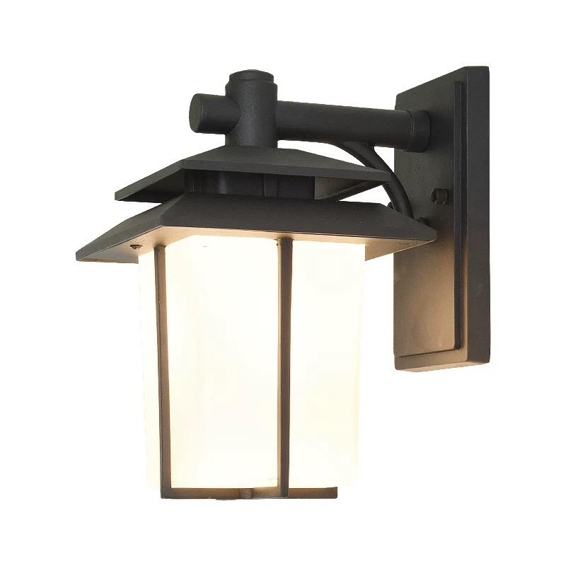 Quality wall lamps Modern Outdoor Lantern Wall Light Black Matte Weatherproof Wrought Iron Fixture Wall Sconce with Frosted Glass Shade Wall Lamp - Image 6