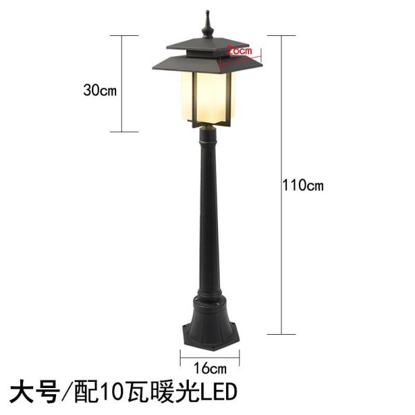 IP65 Waterproof Lawn Lights Villa Garden Outdoor Yard Lamps Outside Driveway Walkway Floor Mount Lighting Fixture Landscape Pathway External Night Security Lamp Black#1M - Image 2