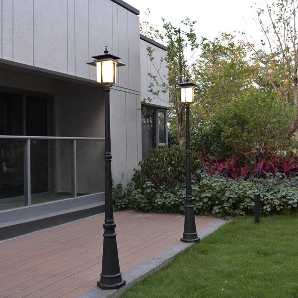 IP65 Waterproof Lawn Lights Villa Garden Outdoor Yard Lamps Outside Driveway Walkway Floor Mount Lighting Fixture Landscape Pathway External Night Security Lamp Black#1M - Image 6