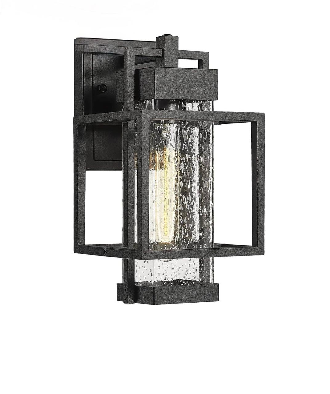 Dusk to Dawn Outdoor Wall Sconce White Exterior Wall Sconce Rust-Resistant Porch Light with Seeded Glass Modern Wall Sconce for Garage Front Door#WH#BLACK - Image 4